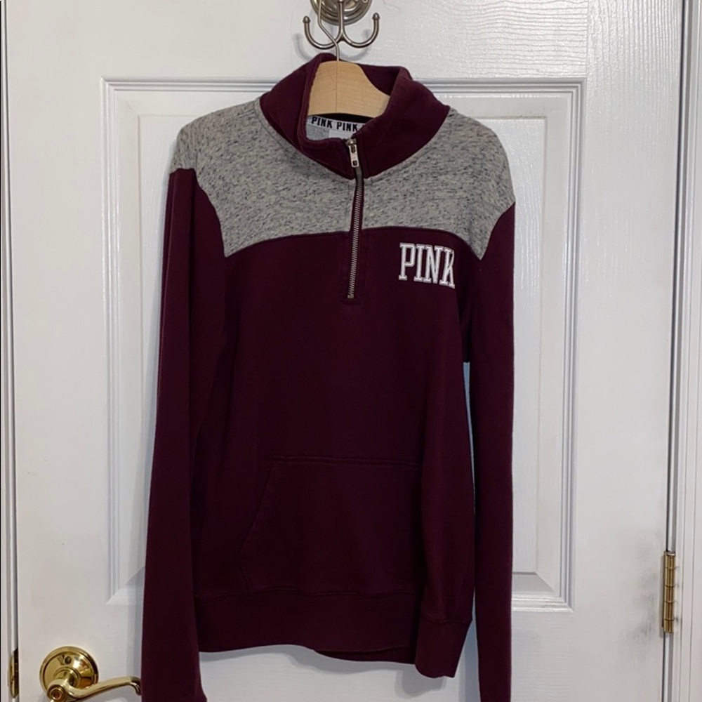 VS PINK Burgandy HalfZip